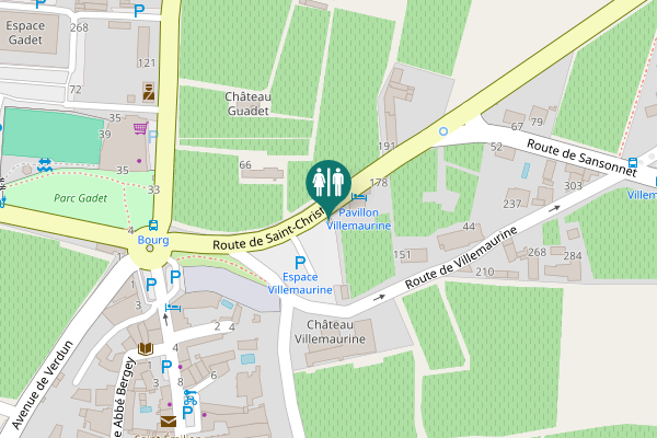 Map showing location of Route de Saint-Christophe 98 Toilet