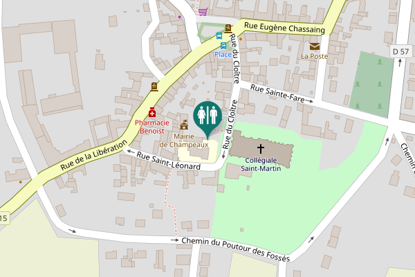 Map showing location of Place du Cloître Toilet