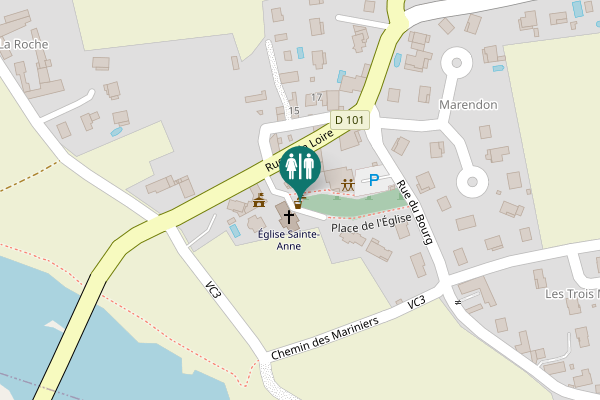 Map showing location of Place de l'Église Toilet