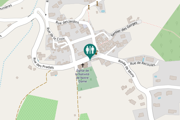 Map showing location of Rue des Pradals Toilet