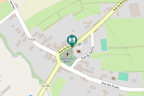 Map showing location of Rue du Bourg Toilet
