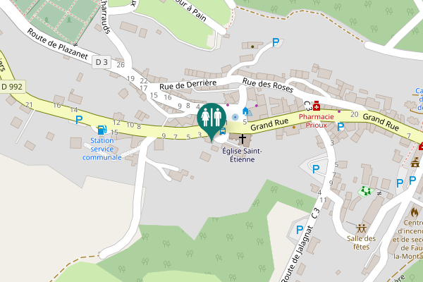 Map showing location of Place de l'Église Toilet