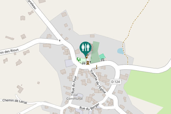 Map showing location of Place de l'Église Saint-Pierre Toilet