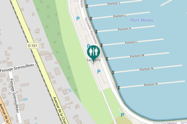 Map showing location of Sanitaire 1