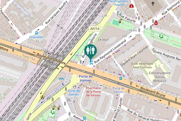 Map showing location of Rue Raymond Losserand 231 Toilet