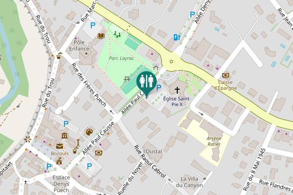 Map showing location of Allée Paul Causse Toilet