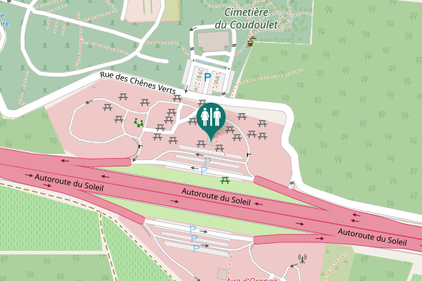 Map showing location of Rue des Chênes Verts Toilet