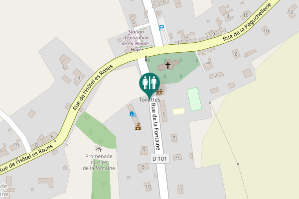 Map showing location of Toilettes