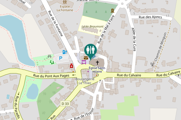 Map showing location of Place Olivier Guichard Toilet
