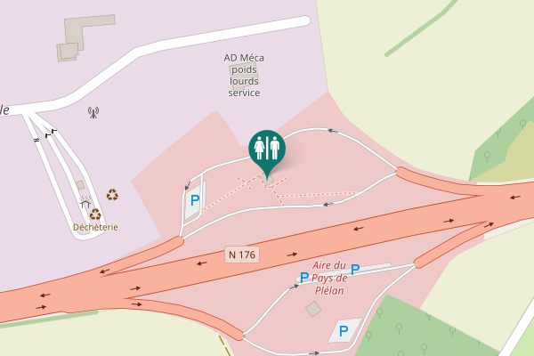 Map showing location of N 176 Toilet