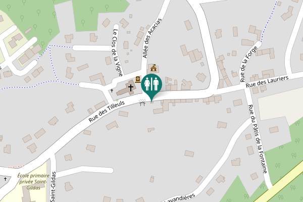 Map showing location of Rue des Tilleuls Toilet