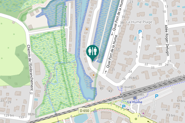 Map showing location of Gujan-Mestras Toilet