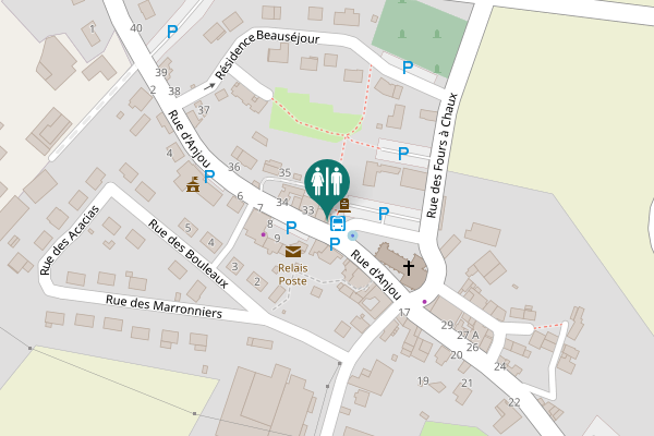 Map showing location of Rue d'Anjou 32 Toilet