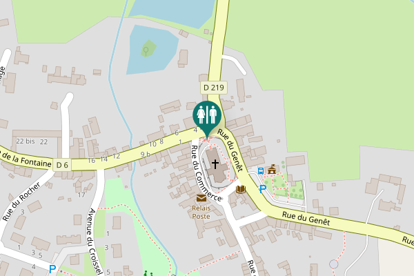 Map showing location of Rue de la Fontaine 2 b Toilet