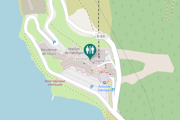 Map showing location of Laruns Toilet