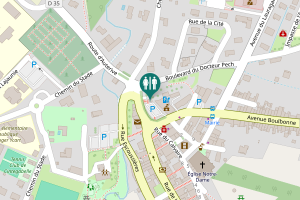 Map showing location of Rue d'Occitanie Toilet