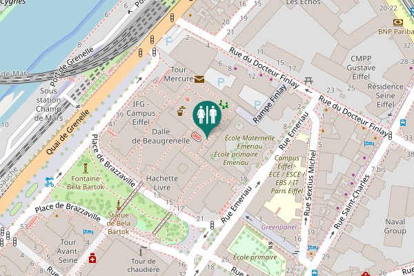 Map showing location of Rampe Emeriau Toilet