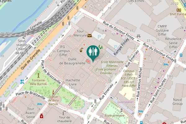 Map showing location of Rampe Emeriau Toilet