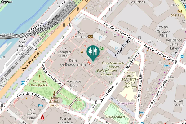 Map showing location of Rampe Finlay Toilet