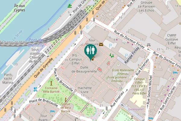 Map showing location of Quai de Grenelle Toilet