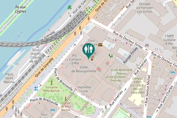 Map showing location of Quai de Grenelle Toilet