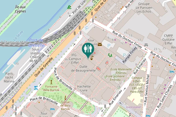 Map showing location of Quai de Grenelle Toilet