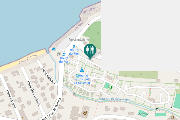 Map showing location of Hent Roskoualc'h Toilet