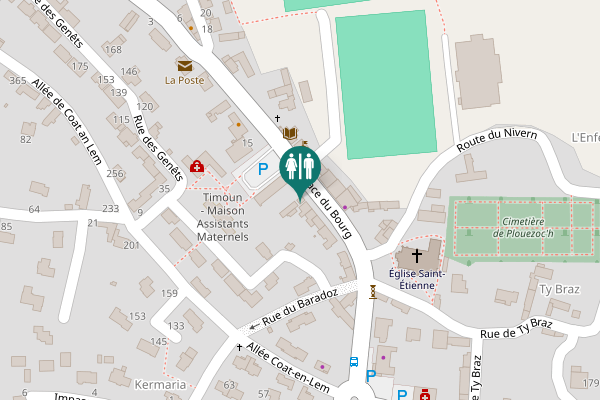 Map showing location of Place du Bourg 16 Toilet