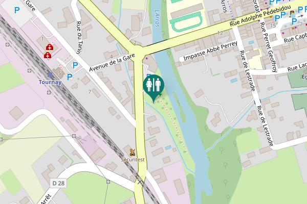 Map showing location of Avenue de Bagnères Toilet