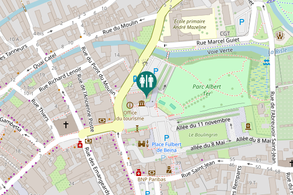 Map showing location of L'Aigle Toilet