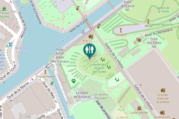 Map showing location of Allée du Belvédère Toilet