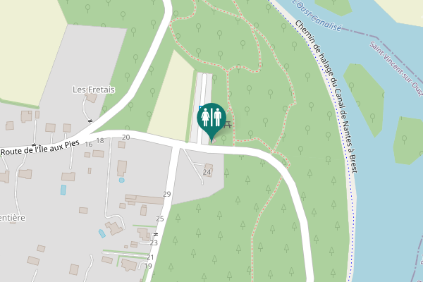 Map showing location of Saint-Vincent-sur-Oust Toilet