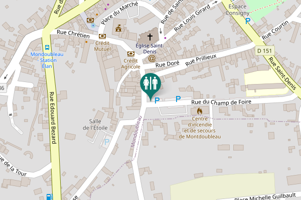 Map showing location of Rue du Champ de Foire Toilet