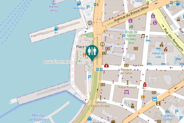 Map showing location of Boulevard de la Reine Pōmare IV Toilet