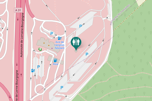 Map showing location of Autoroute de Lorraine-Bourgogne Toilet