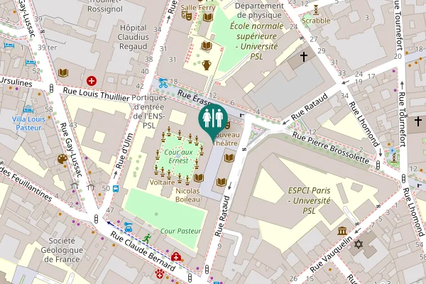 Map showing location of Cour du Nir Toilet