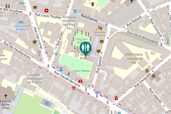 Map showing location of Cour du Nir Toilet