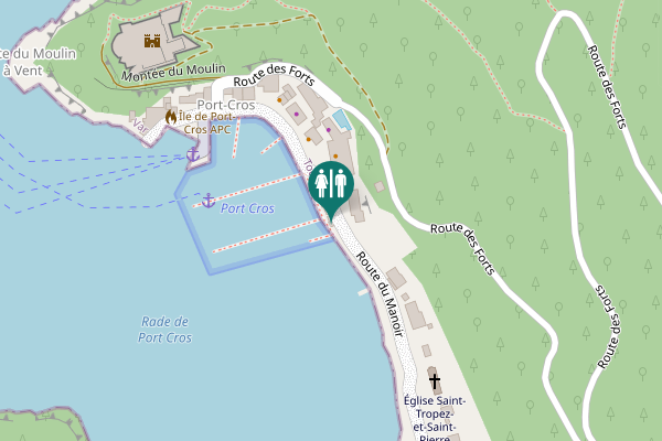 Map showing location of Route du Manoir Toilet