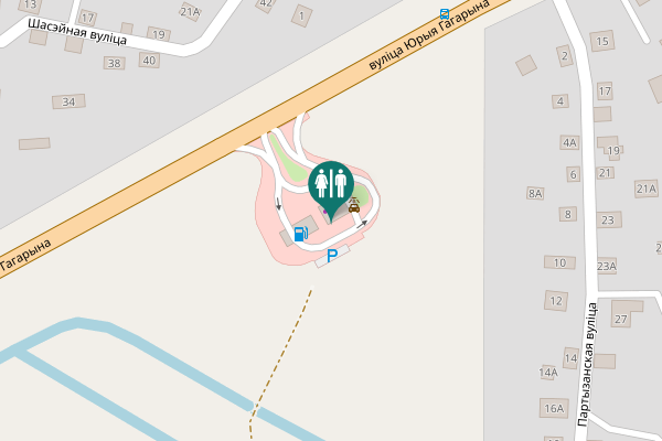 Map showing location of вуліца Юрыя Гагарына Toilet