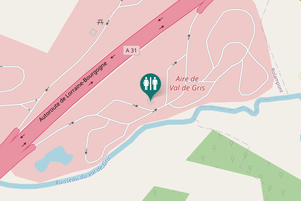 Map showing location of Autoroute de Lorraine-Bourgogne Toilet