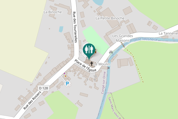Map showing location of Place de l'Église 5 Toilet