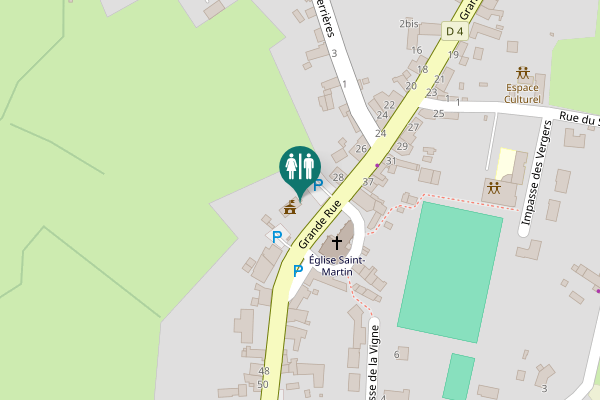 Map showing location of Grande Rue Toilet