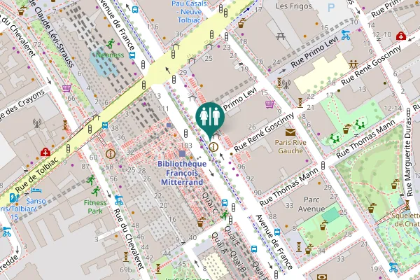 Map showing location of Avenue de France 102 Toilet