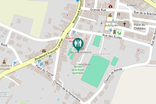 Map showing location of Toilettes handicapés