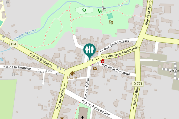 Map showing location of Rue des Trois Marchands Toilet