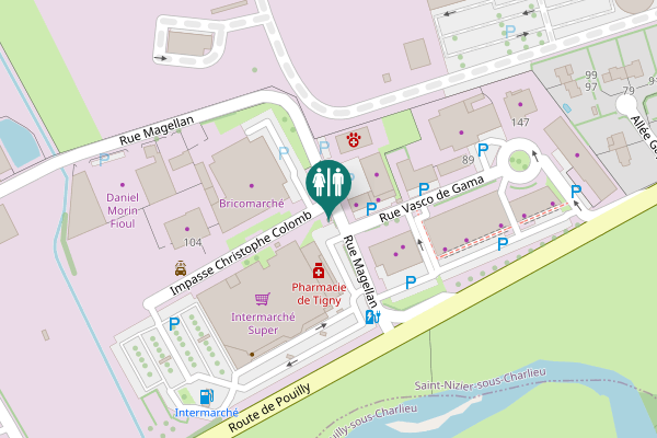 Map showing location of Rue Magellan 469 Toilet