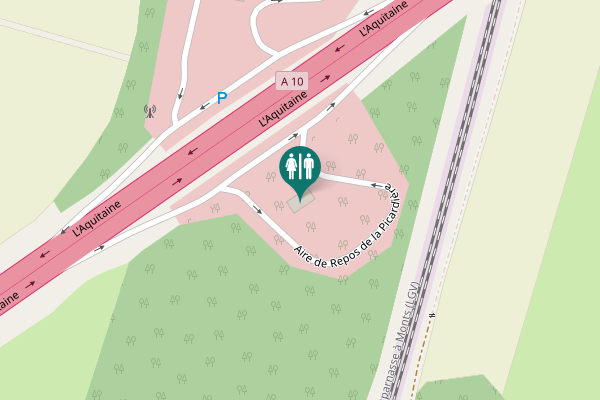 Map showing location of Aire de Repos de la Picardière Toilet