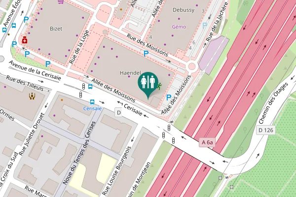 Map showing location of Avenue de la Cerisaie Toilet