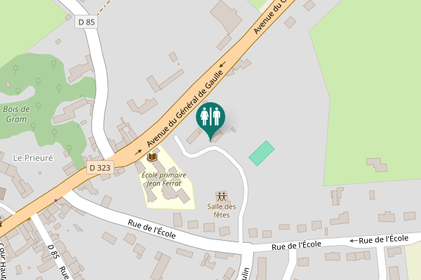 Map showing location of Avenue du Général de Gaulle Toilet
