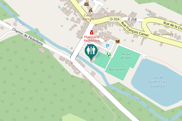 Map showing location of Espace Charles Fauroux Toilet
